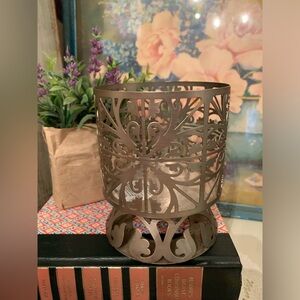 Elegant Brown Metal Candle Holder by bath n body works